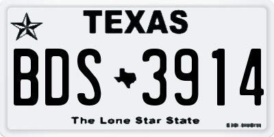 TX license plate BDS3914