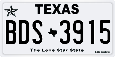 TX license plate BDS3915