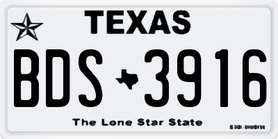 TX license plate BDS3916