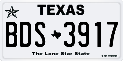 TX license plate BDS3917