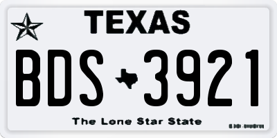 TX license plate BDS3921