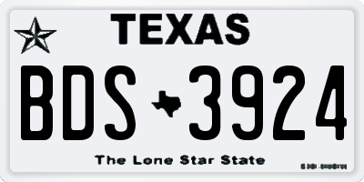 TX license plate BDS3924
