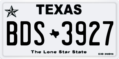 TX license plate BDS3927