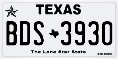 TX license plate BDS3930