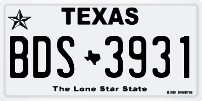 TX license plate BDS3931