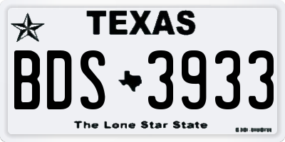 TX license plate BDS3933
