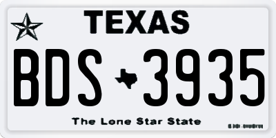TX license plate BDS3935