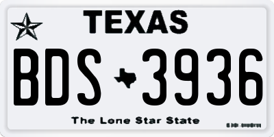 TX license plate BDS3936