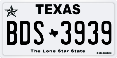 TX license plate BDS3939