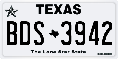 TX license plate BDS3942