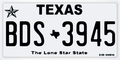 TX license plate BDS3945