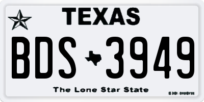 TX license plate BDS3949