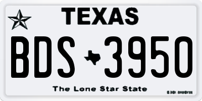 TX license plate BDS3950