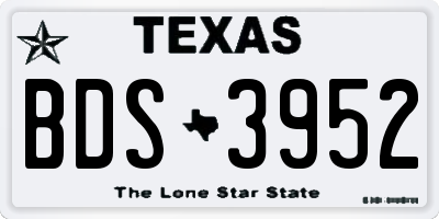 TX license plate BDS3952