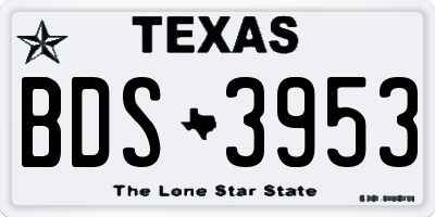 TX license plate BDS3953