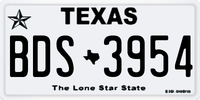 TX license plate BDS3954