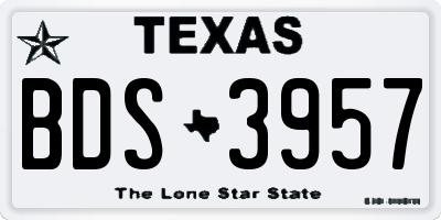 TX license plate BDS3957