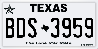TX license plate BDS3959