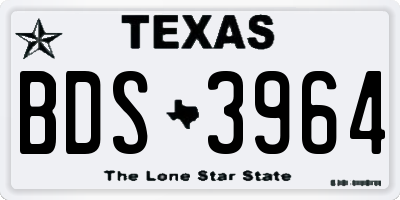 TX license plate BDS3964