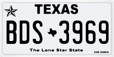 TX license plate BDS3969