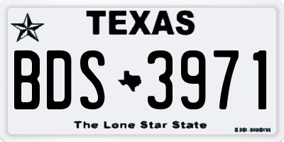 TX license plate BDS3971