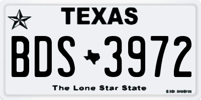 TX license plate BDS3972