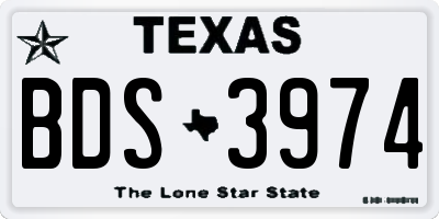 TX license plate BDS3974