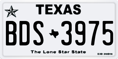 TX license plate BDS3975