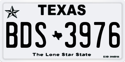 TX license plate BDS3976