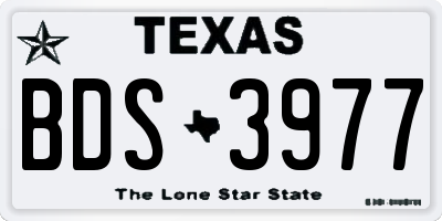 TX license plate BDS3977