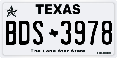 TX license plate BDS3978