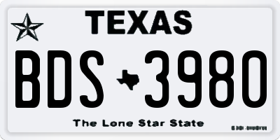 TX license plate BDS3980