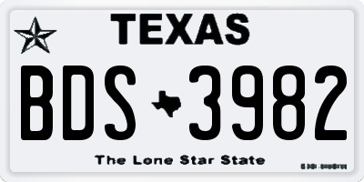 TX license plate BDS3982