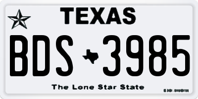 TX license plate BDS3985