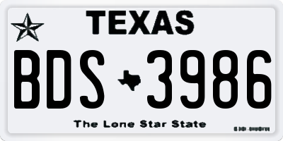 TX license plate BDS3986