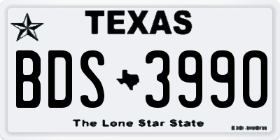 TX license plate BDS3990