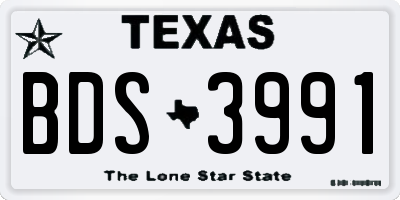 TX license plate BDS3991