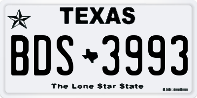 TX license plate BDS3993