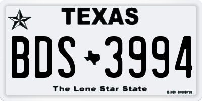 TX license plate BDS3994