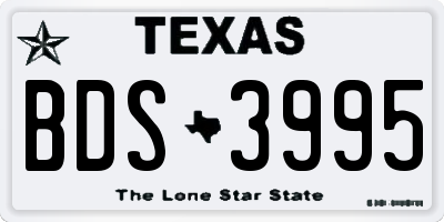 TX license plate BDS3995