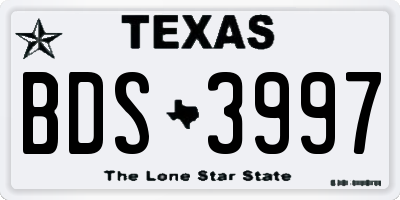 TX license plate BDS3997