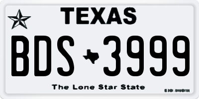 TX license plate BDS3999
