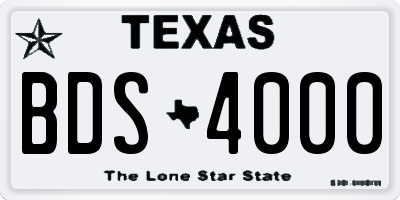 TX license plate BDS4000