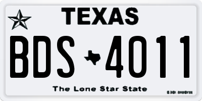 TX license plate BDS4011