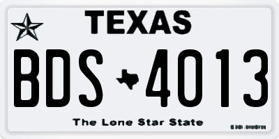 TX license plate BDS4013