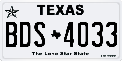 TX license plate BDS4033