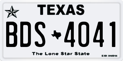 TX license plate BDS4041