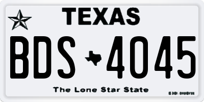 TX license plate BDS4045