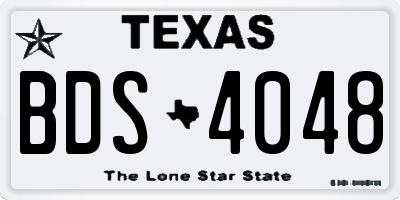 TX license plate BDS4048