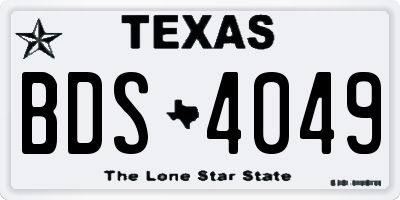TX license plate BDS4049